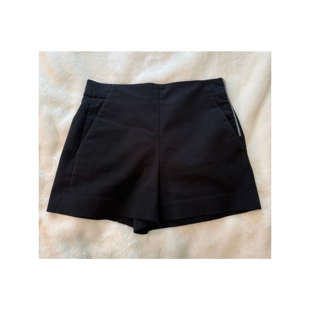 Zara Black High Waisted Shorts with Side Zipper